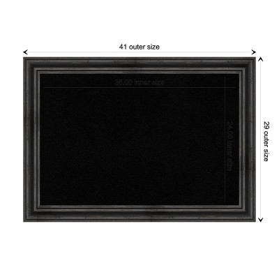 Rustic Pine Black Framed Cork Bulletin Board 41 x 29 Inch