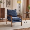 Karl Home Blue Chenille Accent Chair Armchair With Pillow - 3 of 4