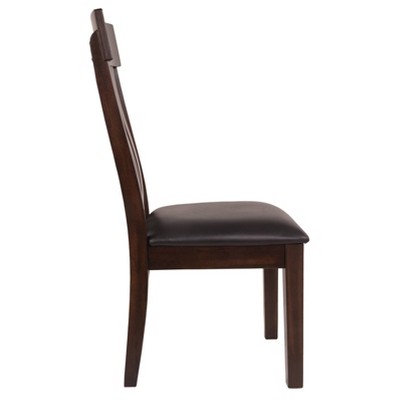 Haddigan Dark Brown Upholstered Wood Side Chair Set
