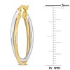 EVERLY JEWELRY | 10k 2-Tone Gold Crossover Hoop Earrings - 3 of 4