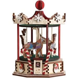 Old World Christmas Ginger Cottage Wooden Ornament, Carousel - 1 of 2