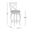 Hillsdale Furniture 25" Ellendale Wood Counter Height Barstool White: Nautical Style, Matte Finish, Polyester Upholstery - 3 of 4