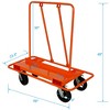 Heavy Duty Drywall Cart, 2400 LBS Load Capacity Drywall Sheet Cart, Panel Dolly Cart with 4 Swivel Wheels For Handling Wall Panel Sheetrock Wood Panel - 3 of 4