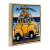 Stupell Industries Groovy Pet Beach Buggy Floating Frame Canvas Art, Gold, 18" x 18" - 2 of 4