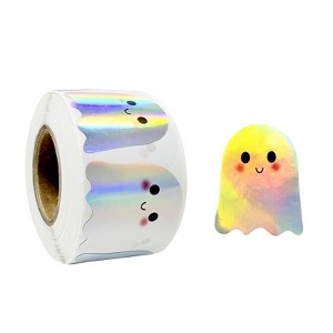 Wrapables Holographic Halloween Sticker Roll, for Sealing Envelopes, Gift Boxes, Journal, Party Decor and Supplies (500pcs) - 1 of 4