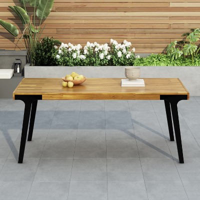 Maggift Patio End Table, Waterproof Portable Patio Small Side Table for Garden, Balcony, Courtyard, Poolside, Patio, Brown, 69"*32"*30"