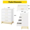 Wooden Dresser with 4 Drawer, Modern Dresser for Bedroom, Chest of Drawers with Wide Drawers & Metal Handles - 3 of 4