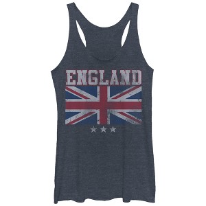 Women's Lost Gods England Union Jack Stars Racerback Tank Top - 1 of 3