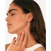 14K Gold Chain Earrings for Women | Double Piercing Dangle Chain Huggie Hoop Earrings | Cubic Zirconia Pearl Stud Ear Cuff Earrings for Women - 2 of 4