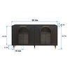 GDFStudio Oliver 59.8'' Modern Sideboard Buffet Server Cabinet with 4 Glass Doors and Adjustable Shelves - 3 of 4