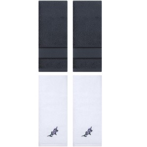 REGALWOVEN 4 Pcs Bathroom Decorative Cotton Soft Absorbent Sold Striped Hand Towel - 1 of 4