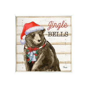 Stupell Industries Rustic Jingle Bells Bear, 12'' x 12'' - 1 of 4