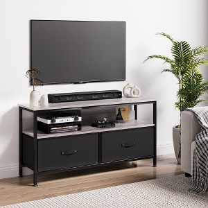 TV Stand with 2 Fabric Drawers for 55 Inch TV Entertainment Center with Storage Cabinets Media Console with Open Shelf Entertainment Stand - 1 of 4
