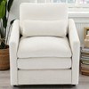 Mshliw Upholstered Armchair with Double-Layer Cushion, Chenille Fabric, Single Sofa, Deep Seating, Ergonomic Armrests and Lumbar Pillow for Living - 2 of 4