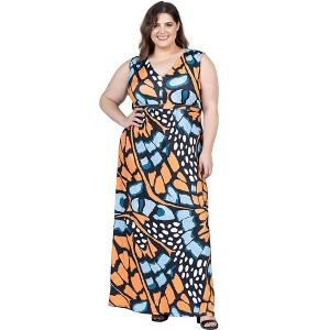 Floor-Length Comfortable Butterfly Print Dress Floor-Length Comfortable Butterfly Print Dress