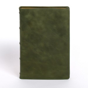 NASB Large Print Thinline Bible, Holman Handcrafted Collection, Marbled Olive Premium Calfskin - by  Holman Bible Publishers (Leather Bound) - 1 of 1