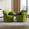 360° Swivel Boucle Barrel Chair, Upholstered Armchair with Gold Metal Legs, Comfortable Round Accent Chair for Living Room - Koiai - 2 of 4
