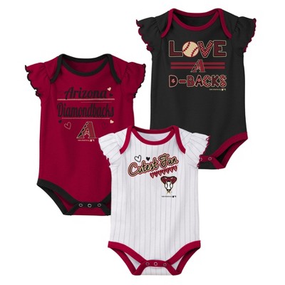 Image of MLB Arizona Diamondbacks Baby Girls' Bodysuit 3pk - 12M