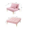 Anybear Convertible Sofa Bed With Gold Metal Legs, Teddy Fabric - 3 of 4