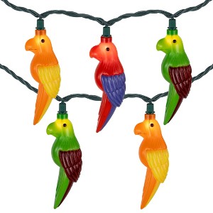 Northlight Parrot Patio Light Set - 6' Green Wire - 10ct - 1 of 4