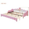 Twin Extending Size Upholstered Princess Daybed with LED Lights and Crown Headboard, 4Q -ModernLuxe - 3 of 4