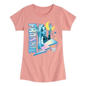 Girls' - Monster High - Frankie Stein Lightning Bolt Fitted Short Sleeve Graphic T-Shirt - 1 of 4