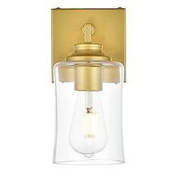 Elegant Lighting Ronnie 1 light Brass and Clear Bath Sconce