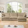 Oversized 120" Corduroy Slipcovered L-Shaped Modular Sectional Sofa with French Edges and Removable Covers, 4-Piece Free combination - 2 of 4
