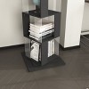 PAGED Floor Rack Simple Bookcase Stylish Rotating Bookshelf with Acrylic Plate for Living Room - 3 of 4