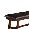 Simple Relax Faux Leather Dining Bench in Dark Walnut and Black - 3 of 4