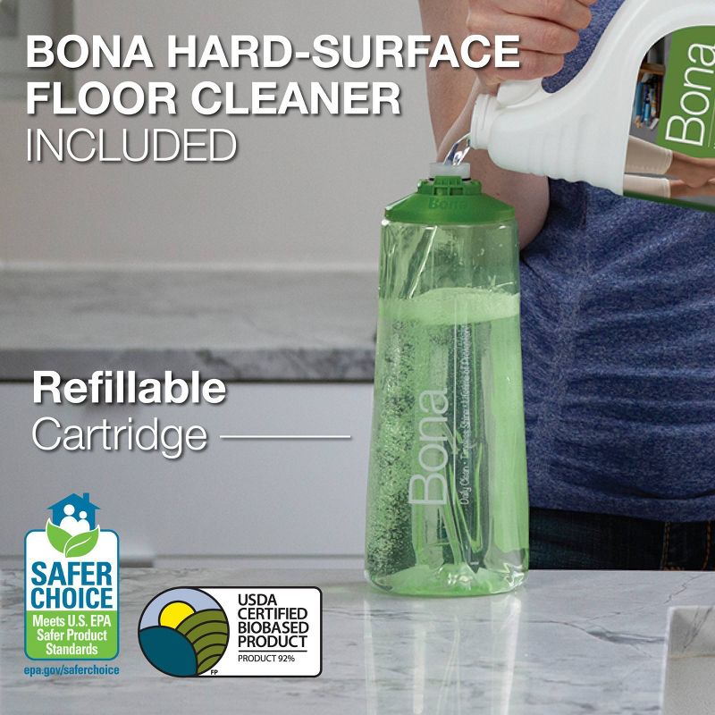 Bona Floor Mop Starter Kit - 1 Spray Mop, 1 Reusable Microfiber Pad, 1 Refillable Multi Surface Floor Cleaner Liquid, 5 of 11