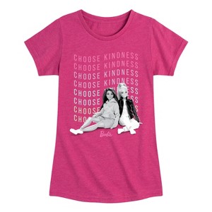 Girls' - Barbie - Choose Kindness Fitted Short Sleeve Graphic T-Shirt - 1 of 3