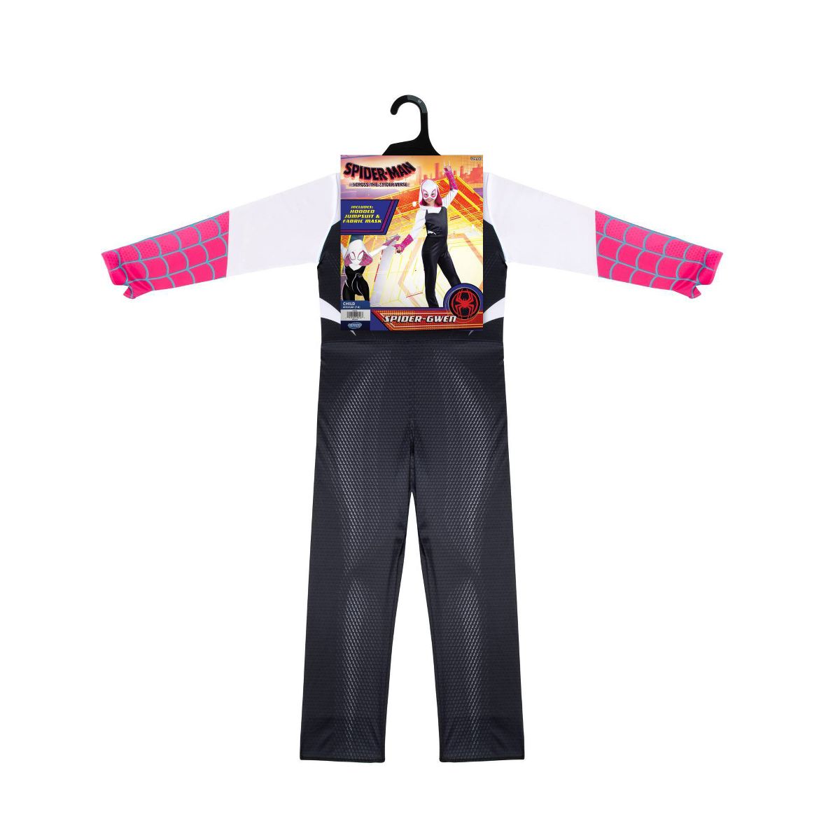 Marvel Spider-Man: Across the Spider-Verse Ghost Spider Gwen Kids' Halloween Costume Jumpsuit with Mask - thumbnail 4