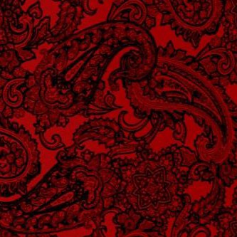 vivid red lace paisley