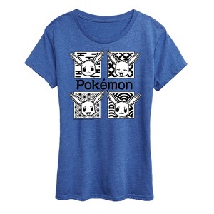 Women's - Pokémon - Wagara Grid Eevee Short Sleeve Graphic T-Shirt - 1 of 4