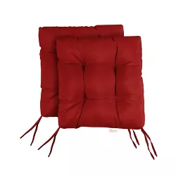 2pc 19" x 19" x 3" Sunbrella Canvas Tufted Outdoor Bench Cushion Set Canvas Jockey Red - Sorra Home