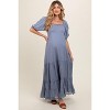 PinkBlush Blue Lace Insert Maternity Maxi Dress - 2 of 4