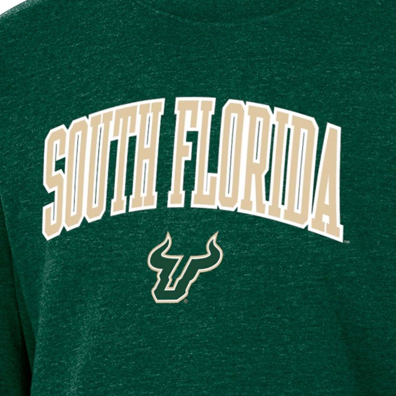NCAA South Florida Bulls Men&#39;s Heathered Crew Neck Fleece Sweatshirt, 3 of 4
