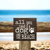 Slickblue Dog and Beach Wood Sign, Knotty Pine Material, Wall or Shelf Decor, Rustic Style, 7x7 Inches, Multiple Colors - 2 of 3