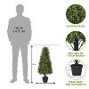 poetree 2.5/3/4 ft Artificial Topiary Boxwood Tree, Faux Shrub in Pot for Indoor/Outdoor,Home Decor - 3 of 4