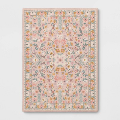 4'x6' Floral Kids' Rug Pink - Pillowfort™