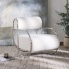 Bethann Metal Frame Accent Chair - SFV5130 - White/Silver - Safavieh Couture - 3 of 4