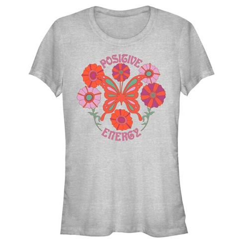 Juniors Womens Lost Gods Positive Energy Butterfly T-Shirt - image 1 of 4