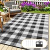 Waterproof Outdoor Rug, Reversible Plastic Straw Patio Mat, Portable Plaid Carpet for Camping, Porch, Deck, Backyard - 2 of 4
