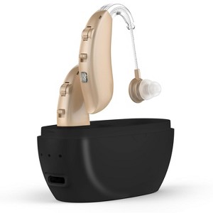 MEDca Rechargeable Hearing Aids for Seniors, BTE Digital Hearing Amplifiers w/ Intelligent Noise Cancelling, 4 Modes, Behind Ear Hearing Aid PSAP - 1 of 4