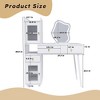 LIVAREEmlen Vanity Table with Mirror & Storage – Makeup Desk Features 3 Drawers,2 Open Shelves & 4 Hidden Cabinets - 3 Adjustable Lighting Modes - 2 of 4