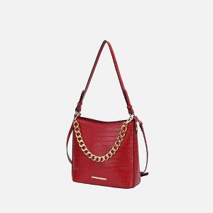 MKF Collection Bizzy Faux Crocodile-Embossed Vegan Leather Women’s Shoulder Bag by Mia K - 1 of 4