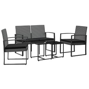 vidaXL Garden Dining Set Dark Gray Polypropylene with Rattan Look - 1 of 4