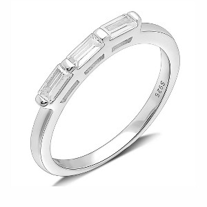 Dione Anniversary Band Ring Sterling Silver Baguette Cz Ginger Lyne Collection - 1 of 4