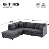 89'' L-Shaped Modular Sectional Sofa with Ottoman, Vertical Stripe Cushions, 5-Seat Comfy Couch for Living Room or Apartment - 2 of 4